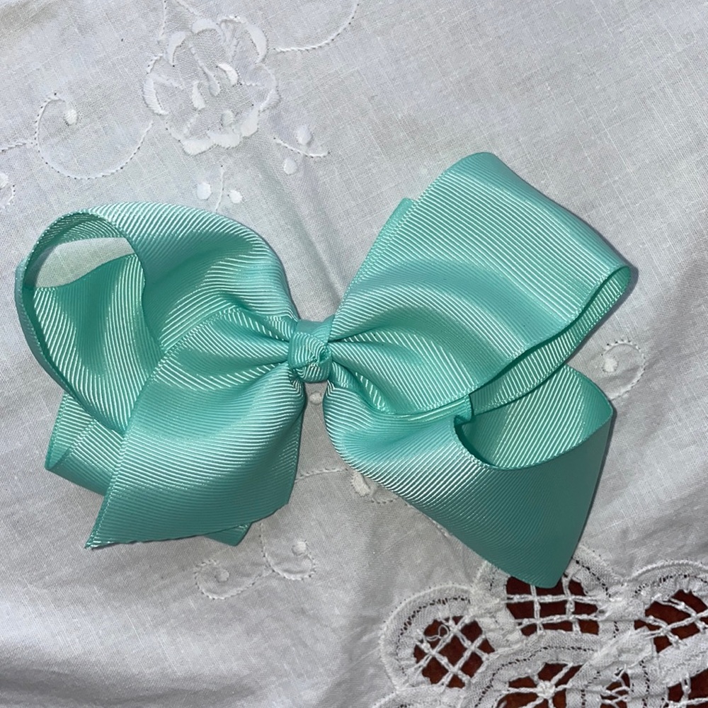 ⭐️ 3/$15 Girls Classic Aqua Blue Large Boutique Hair Bow